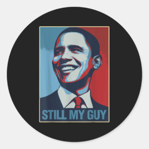 Adesivo Redondo Obama Shirt Ainda Minha Cara Barack Obama Oferece