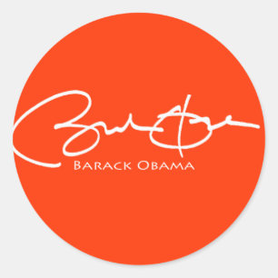 Adesivo Redondo Obama Signature