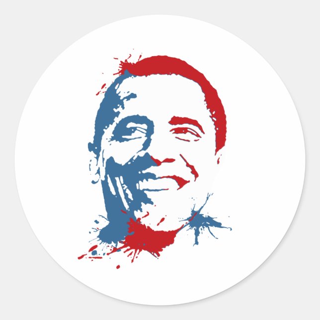 Adesivo Redondo Obama splat (Frente)
