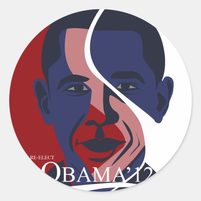 Adesivo Redondo Obama Sticker (Frente)