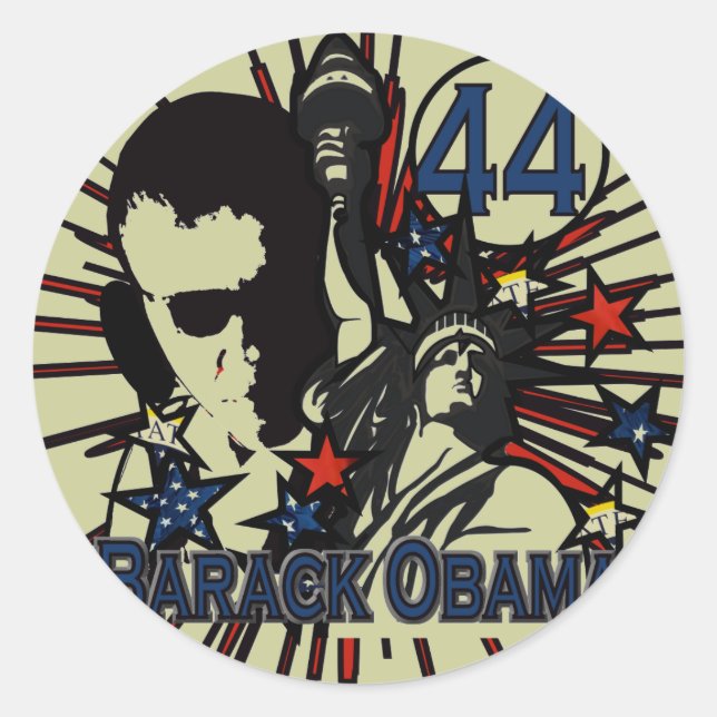 Adesivo Redondo Obama Sticker - (Frente)