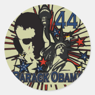 Adesivo Redondo Obama Sticker -