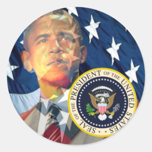Adesivo Redondo Obama Sticker