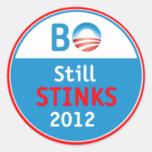 Adesivo Redondo Obama Stinks Sticker