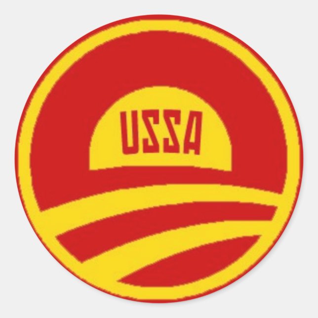 Adesivo Redondo Obama USSA Sticker (Frente)