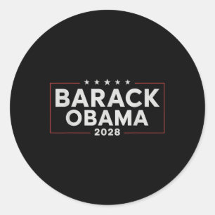 Adesivo Redondo Obama Vintage Presidente 2028 Obama