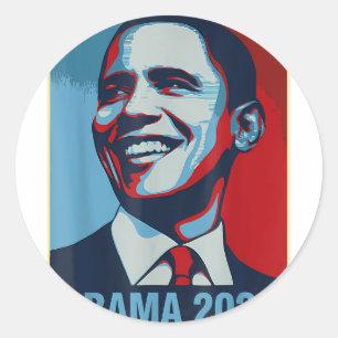 Adesivo Redondo Obama Vintage Presidente 2028 Obama _18