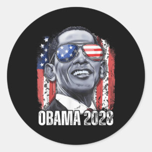 Adesivo Redondo Obama Vintage Presidente 2028 Obama _9
