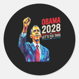 Adesivo Redondo Obama Vintage Retro Patriótico 2028 Prote Política