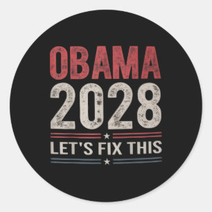Adesivo Redondo Obama Vintage Retro Patriótico 2028 Prote Política