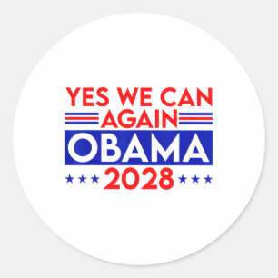 Adesivo Redondo Obama Vintage Retro Patriótico 2028 Prote Política