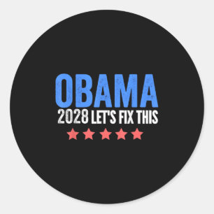 Adesivo Redondo Obama Vintage Retro Patriótico 2028 Prote Política