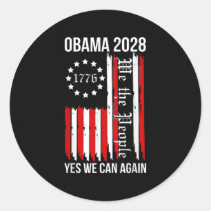 Adesivo Redondo Obama Vintage Retro Patriótico 2028 Prote Política