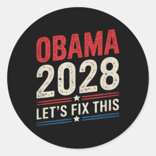 Adesivo Redondo Obama Vintage Retro Patriótico 2028 Prote Política