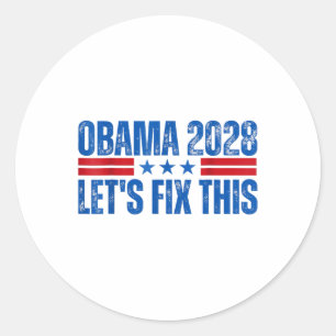 Adesivo Redondo Obama Vintage Retro Patriótico 2028 Prote Política