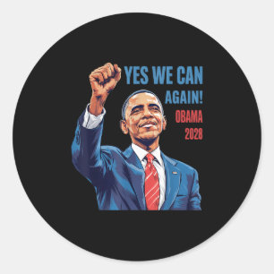 Adesivo Redondo Obama Vintage Retro Patriótico 2028 Prote Política