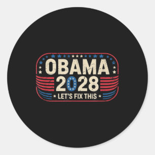 Adesivo Redondo Obama Vintage Retro Patriótico 2028 Prote Política