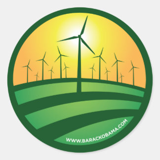 Adesivo Redondo Obama Winds do Change 4x4 Round Sticker