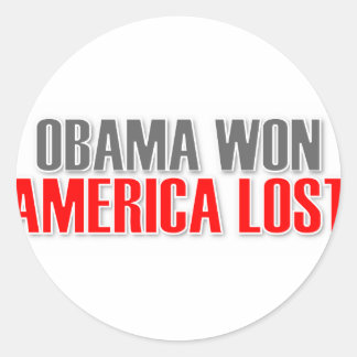 Adesivo Redondo Obama Won America Perst