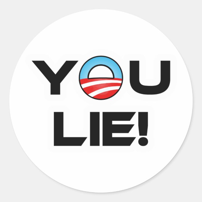 Adesivo Redondo Obama You Lie (Frente)