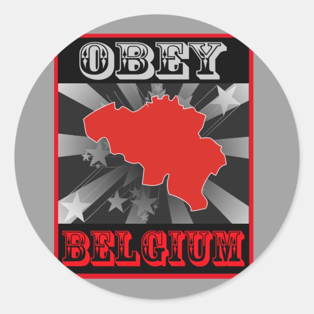 Adesivo Redondo Obey Belgium (Frente)