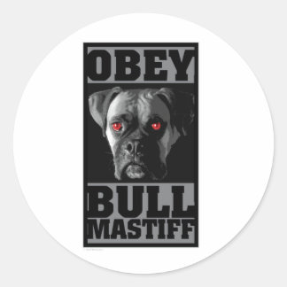 ADESIVO REDONDO OBEY! BULLMASTIFF
