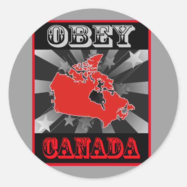 Adesivo Redondo Obey Canada (Frente)