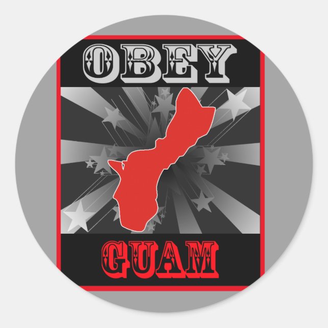 Adesivo Redondo Obey Guam (Frente)