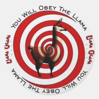 Adesivo Redondo Obey Llama