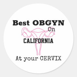 Adesivo Redondo OBGYN Gynecologista Obstetrícia Engraçado Humor