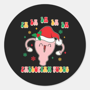 Adesivo Redondo Obgyn Parteira Doula Christmas Fa La La La La Fall