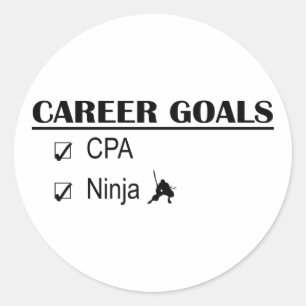 Adesivo Redondo Objetivos da carreira de CPA Ninja