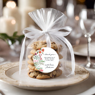 Adesivo Redondo Obrigada pelo Chá de Noiva das Flores Silvestres