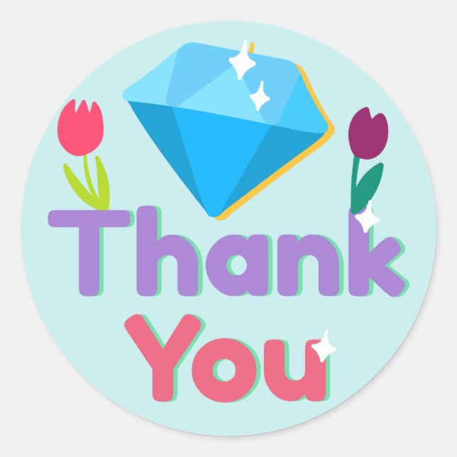 Adesivo Redondo Obrigado (Frente)