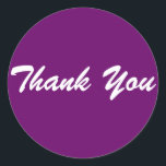 Adesivo Redondo Obrigado<br><div class="desc">clique em "Personalizar" para alterar a cor ou a fonte.</div>