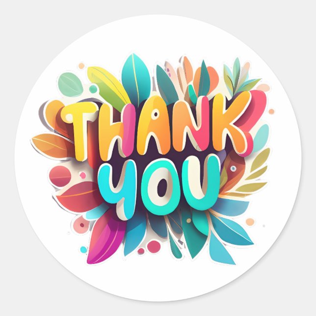 Adesivo Redondo Obrigado (Frente)