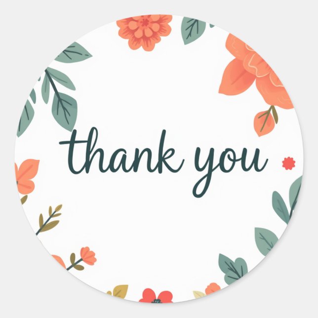 Adesivo Redondo obrigado (Frente)