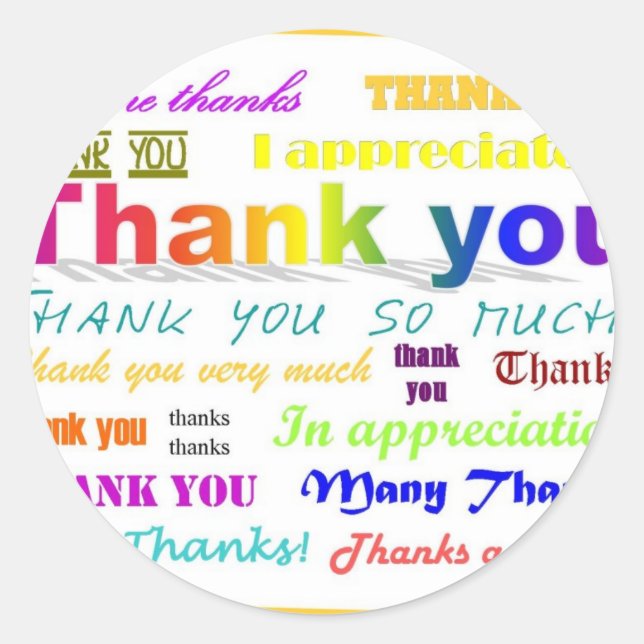 Adesivo Redondo Obrigado (Frente)