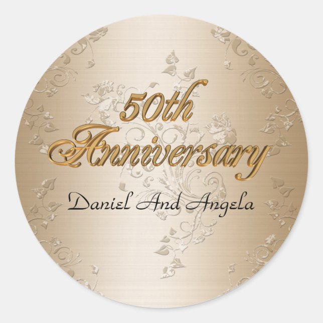 Adesivo Redondo obrigado 50º Aniversário Sticker o9r (Frente)