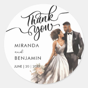 Adesivo Redondo Obrigado A Casar Negra Noiva Negra