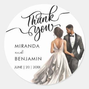 Adesivo Redondo Obrigado A Casar Negra Noiva Negra