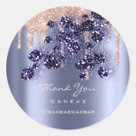 Adesivo Redondo Obrigado A Comprar O Rosa Glitter Blue Floral