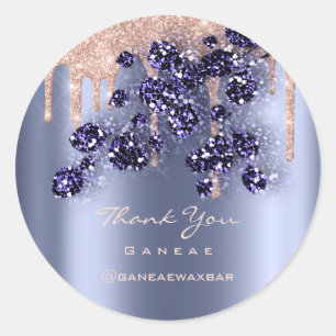 Adesivo Redondo Obrigado A Comprar O Rosa Glitter Blue Floral