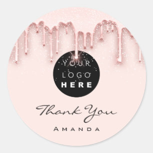 Adesivo Redondo Obrigado A Conhecer O Artista Makeup Skinny Rosa.L