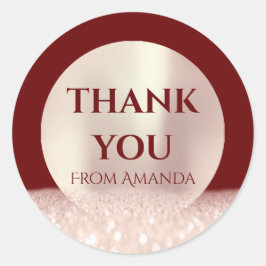 Adesivo Redondo Obrigado A Dar Nome À ClássicaRose Blush Burgundy