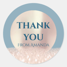 Adesivo Redondo Obrigado A Dar Nome À ClássicaRose Blush Enfumaçad