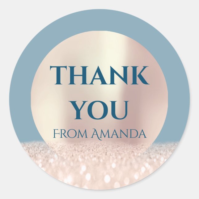 Adesivo Redondo Obrigado A Dar Nome À ClássicaRose Blush Enfumaçad (Frente)