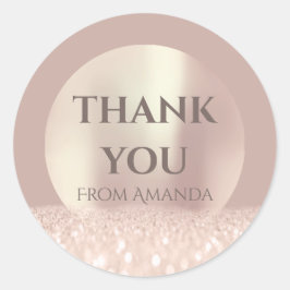 Adesivo Redondo Obrigado A Dar O Nome De ClassyRose Blush Modern L