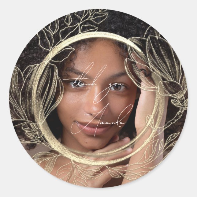 Adesivo Redondo Obrigado A Dar O Nome De Magnolia Floral Garden Fo (Frente)