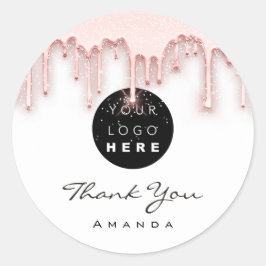 Adesivo Redondo Obrigado A Dar O Nome De Makeup Artist White Rose.